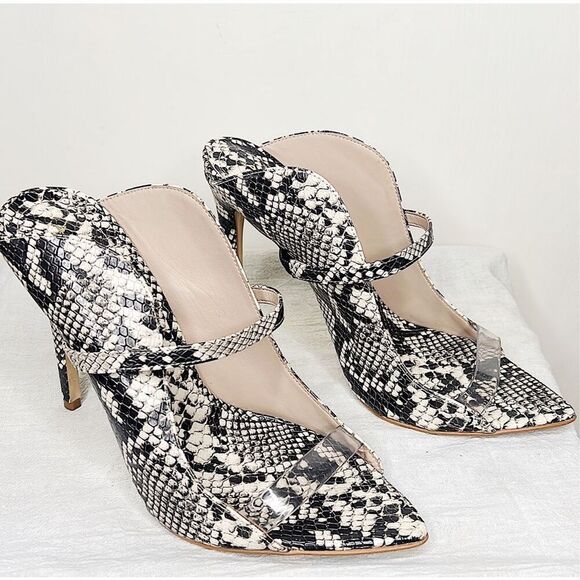 Aldo Lisadell Stiletto Heel Mules Snakeskin Size 8.5 - Picture 1 of 6